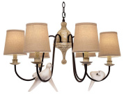 подвесная люстра с текстильными абажурами