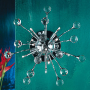 настенное бра с радиальными хрустальными элементами на хромированной основе