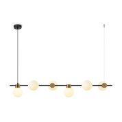 подвесной светильник с пятью сферическими плафонами на вытянутой штанге