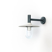 настенный светильник с металлическим плафоном в серо-зелёном корпусе