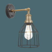 Brooklyn Wire Cage Wall Light - 6 Inch - Pewter - Cone настенный светильник Industville BR-WCWL6-P-CN