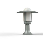 садовый светильник на ножке с купольным плафоном серого цвета