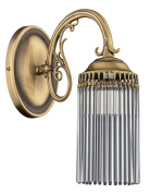 настенное бра с вытянутым рифлёным стеклянным плафоном на декоративном кронштейне