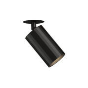 встраиваемый потолочный спот цилиндрической формы, чёрный корпус, IP20