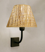настенное бра с коническим плетеным абажуром