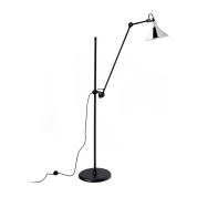 напольный торшер с металлическим плафоном серого оттенка