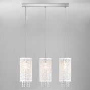 подвесной светильник с тремя цилиндрическими стеклянными плафонами