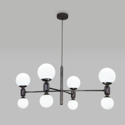 подвесная люстра с шестью шарообразными матовыми стеклянными плафонами