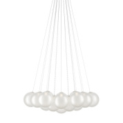 дизайнерская люстра из сатинированного белого стекла