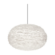 подвесной светильник с перьевым абажуром белого оттенка