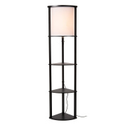 напольный светильник с прямоугольной решётчатой рамой и матовым рассеивателем