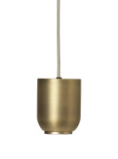 подвесной светильник с цилиндрическим металлическим абажуром и нижним направлением света