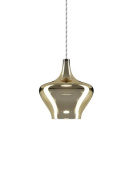 подвесной светильник с золотым плафоном округлой формы