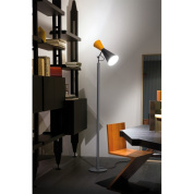 торшер с белым цилиндрическим плафоном