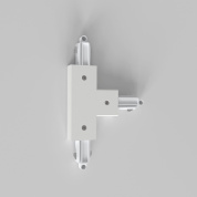 соединитель Т-образный матовый белый для однофазной трековой системы