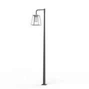 уличный фонарь серого цвета с квадратным корпусом