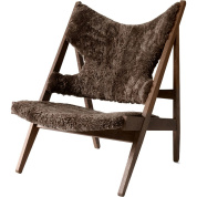 71058-002419 Audo Copenhagen Knitting Lounge Chair , Темно-мореный дуб / Овчина Дрейк 20