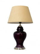 Ruby Cut Glass And Silk Shade Table Lamp настольная лампа FOS Lighting Purple-CutGlass-S-silk14-TL1