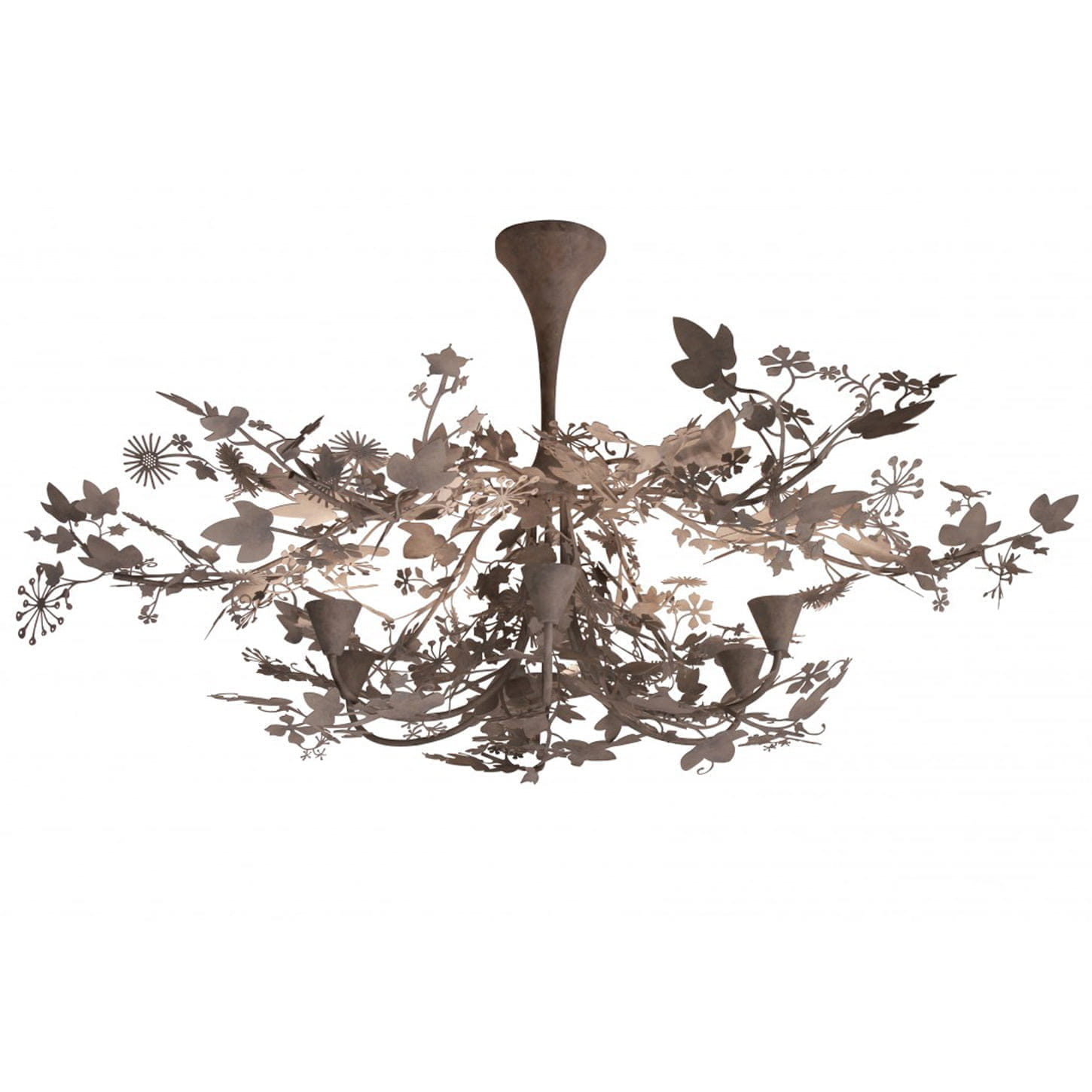 Large Ivy Shadow Chandelier Forest White Porta Romana. 