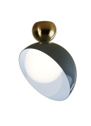 потолочный одноламповый светильник с овальным стеклянным плафоном