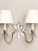 двухрожковый настенный светильник в форме звезды с никелевым основанием