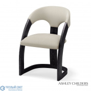 Delia Dining Chair-Ebony Cerused-Muslin Global Views кресло