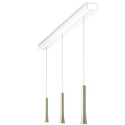 подвесной светильник с белыми подвесами и металлическими деталями