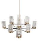 многоплафонная люстра с хрустальными вставками