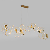 подвесная люстра с асимметричной композицией из многогранных металлических плафонов