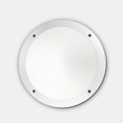 уличный настенный светильник круглой формы белого цвета с матовым рассеивателем