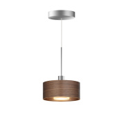 подвесной светильник с плафоном под дерево и акцентным направленным светом