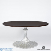 Flute Table 60 Walnut Top w/34 Silver Leaf Base Global Views стол