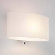 настенный светильник с белым стеклянным плафоном и выключателем