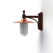 настенный светильник с медным плафоном и коричневым кронштейном