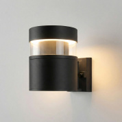 одноламповый уличный настенный светильник с цилиндрическим корпусом и кольцевым рассеивателем