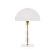 настольная лампа с полусферическим абажуром и латунной вставкой