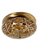 Fiery Mosaic Glass And Brass Flush Mount Ceiling Lamp потолочный светильник FOS Lighting Zenith-Verka-CL2