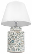 настольная лампа с узорным керамическим основанием и абажуром
