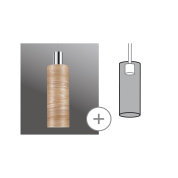 подвесной светильник цилиндрической формы с деревянным корпусом