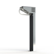 уличный фонарный столб с асимметричным плафоном в корпусе из нержавеющей стали