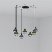 62803-7L CLAIRE GREEN PENDANT LAMP E27 15W 7L подвесной светильник Faro barcelona