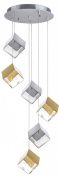 подвесная люстра с кубическими плафонами на тросах