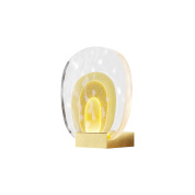 настенный светильник с декоративной стеклянной вставкой латунного цвета