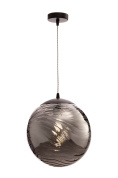 подвесной светильник с шарообразным плафоном из стекла дымчатого цвета