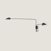 настенный светильник с длинным поворотным кронштейном и двумя направленными плафонами