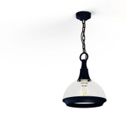 подвесной светильник с одним купольным плафоном на синем подвесе