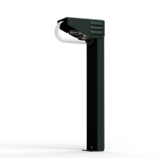 уличный фонарь на стойке с плафоном серого оттенка