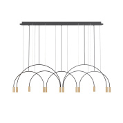 подвесной светильник с арочными элементами и комбинированной отделкой