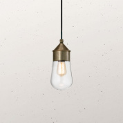 подвесной светильник из латуни с открытой лампой и патроном в винтажном стиле