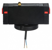 переходник для однофазного трека черного цвета с круглым основанием